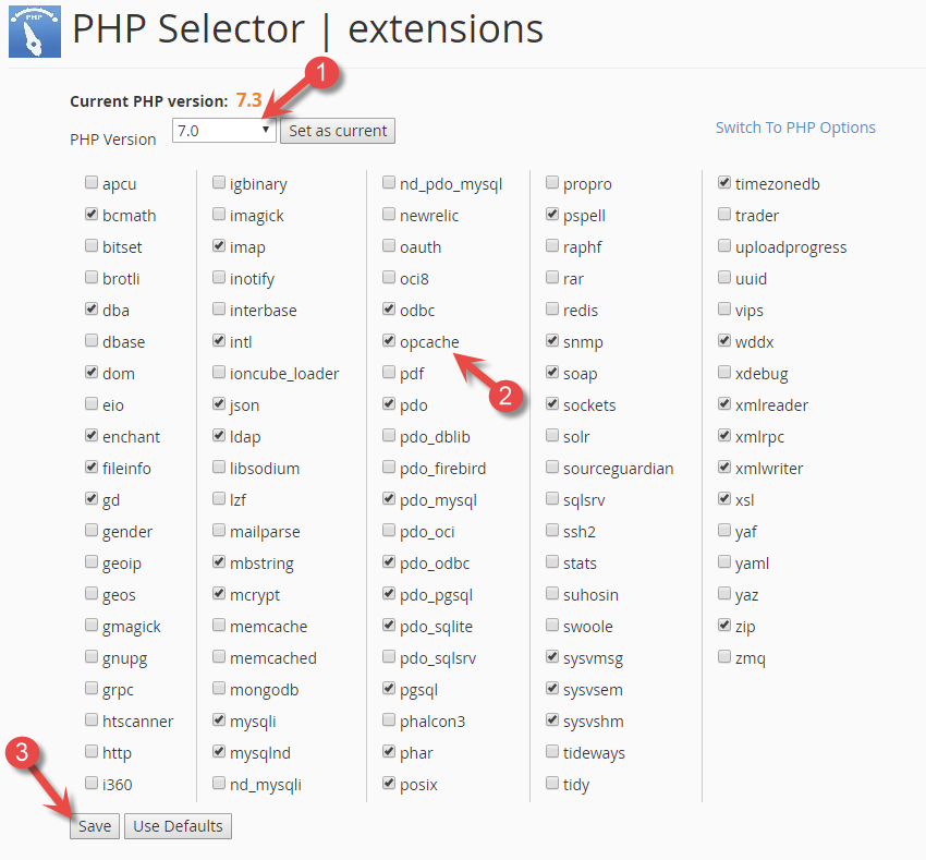 PHP Selector in cPanel