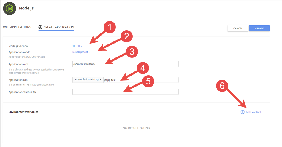 node js cpanel