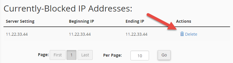 You may remove the blocking of the IP address