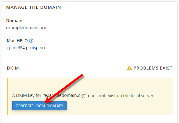 key dkim generate PRO in  cPanel Configure DKIM SPF and  ISP