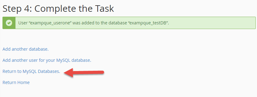 Completed adding user to database in control panel