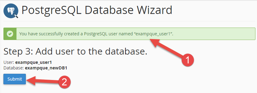 Add user to PostgreSQL database