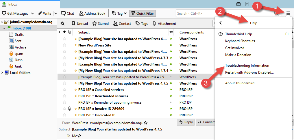 backup thunderbird email messages