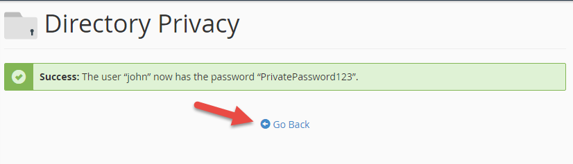 User added to password protected folder in cPanel