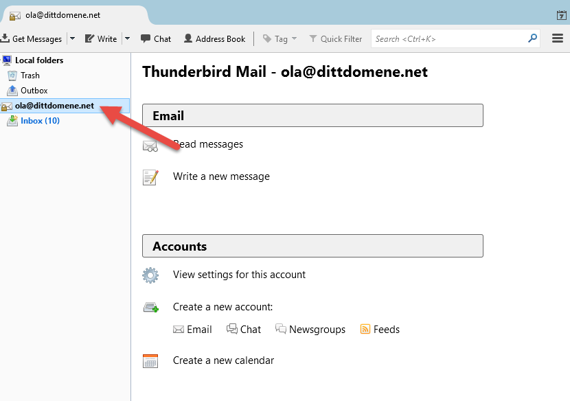 restoring thunderbird email