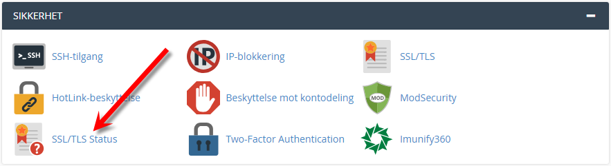 SSL/TLS Status i cPanel