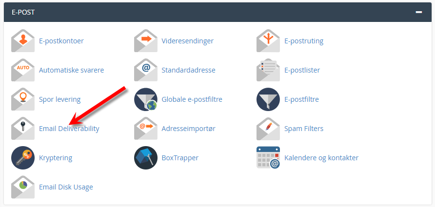 Email Deliverability epost i cPanel