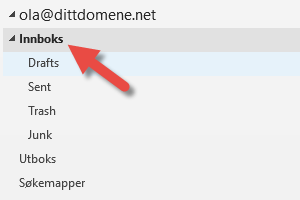 Abonnere på nye mapper i Outlook
