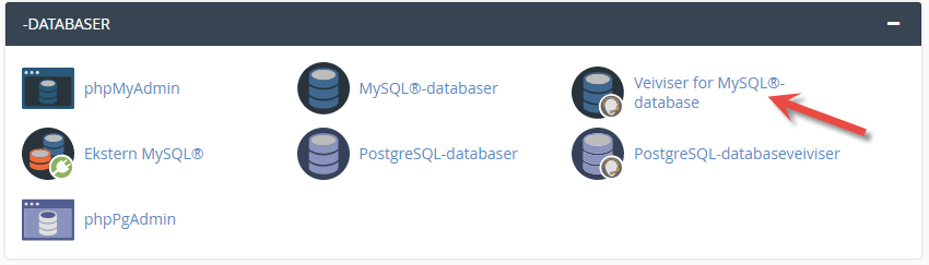 Opprettelse av MySQL database i cPanel