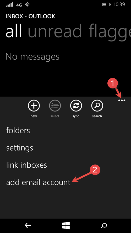 Add email account in Windows Phone