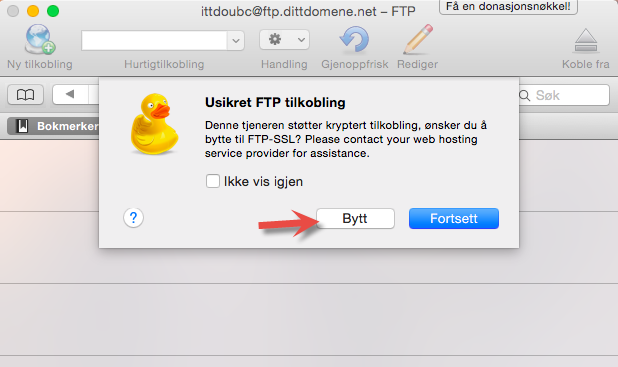 what is the server for ftp in cyberduck mac