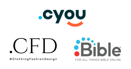 Logo for .cyou, .cfd and .bible TLDs